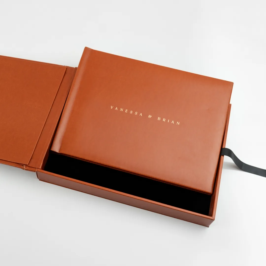 Stitched Leather Box Album Set